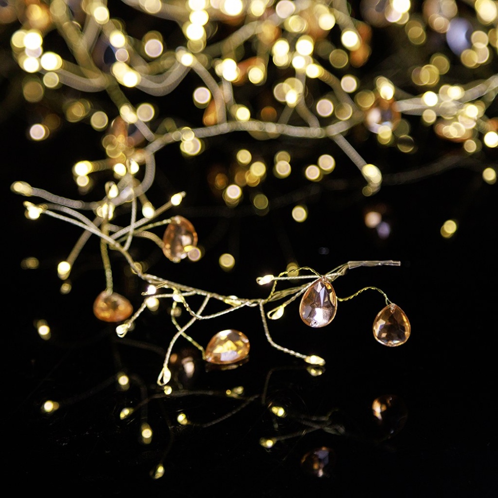 Гирлянда кластер Amber Stones 2 м, 200 LED